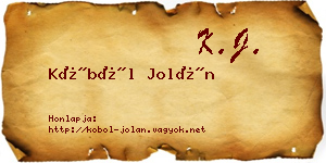 Köböl Jolán névjegykártya